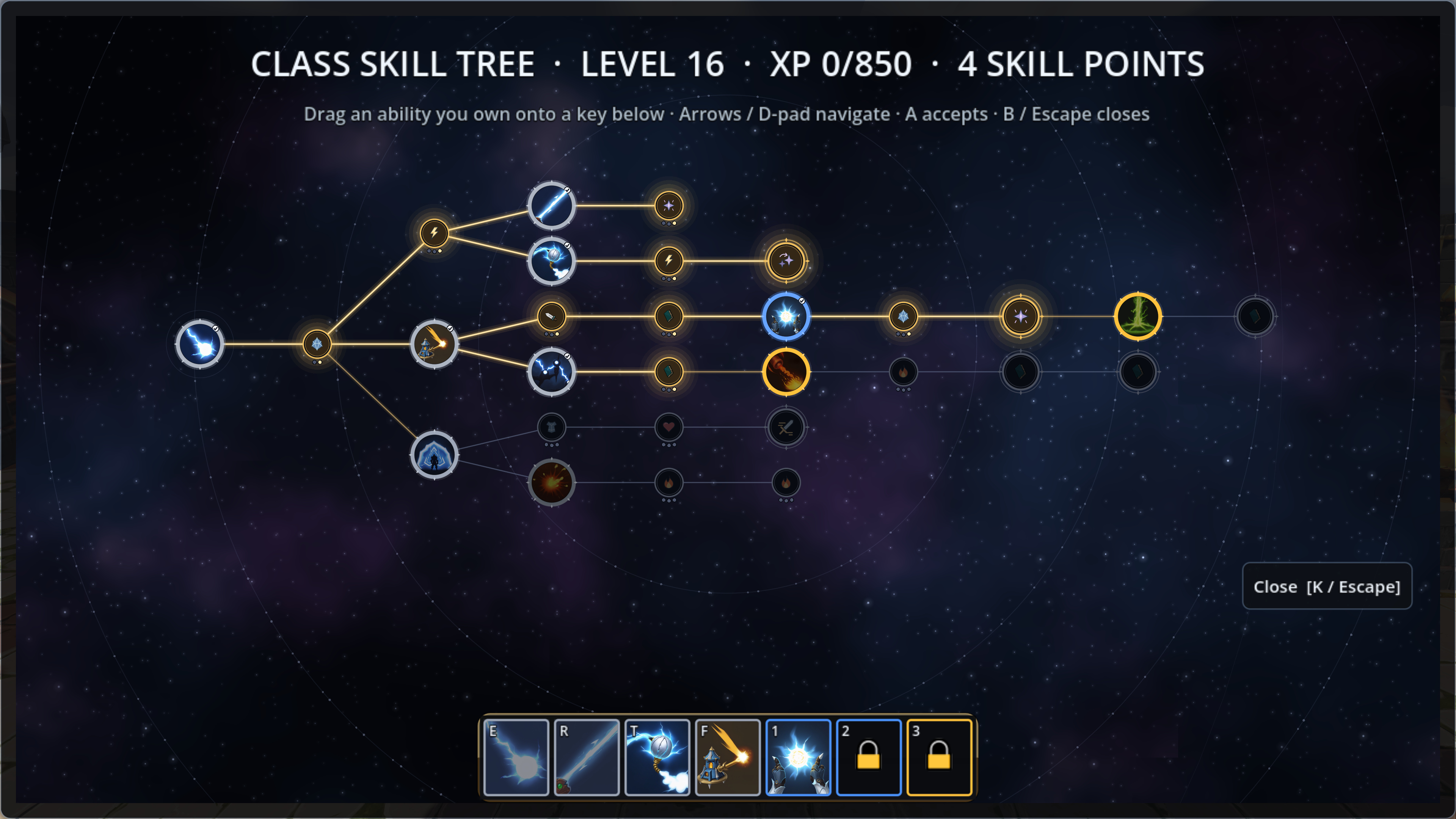 Artificer skill tree in the September 30 build