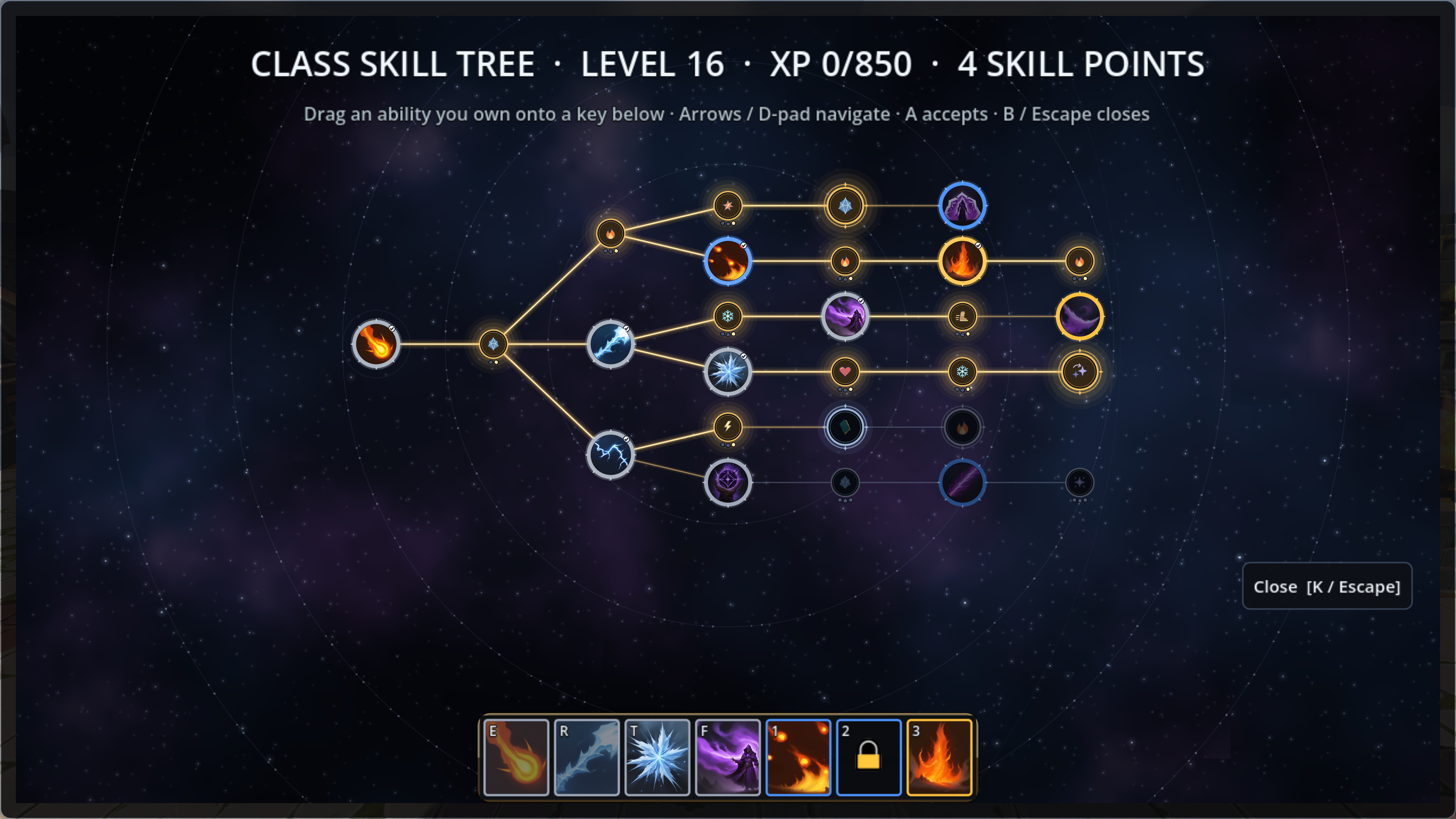 Mage skill tree in the September 30 build