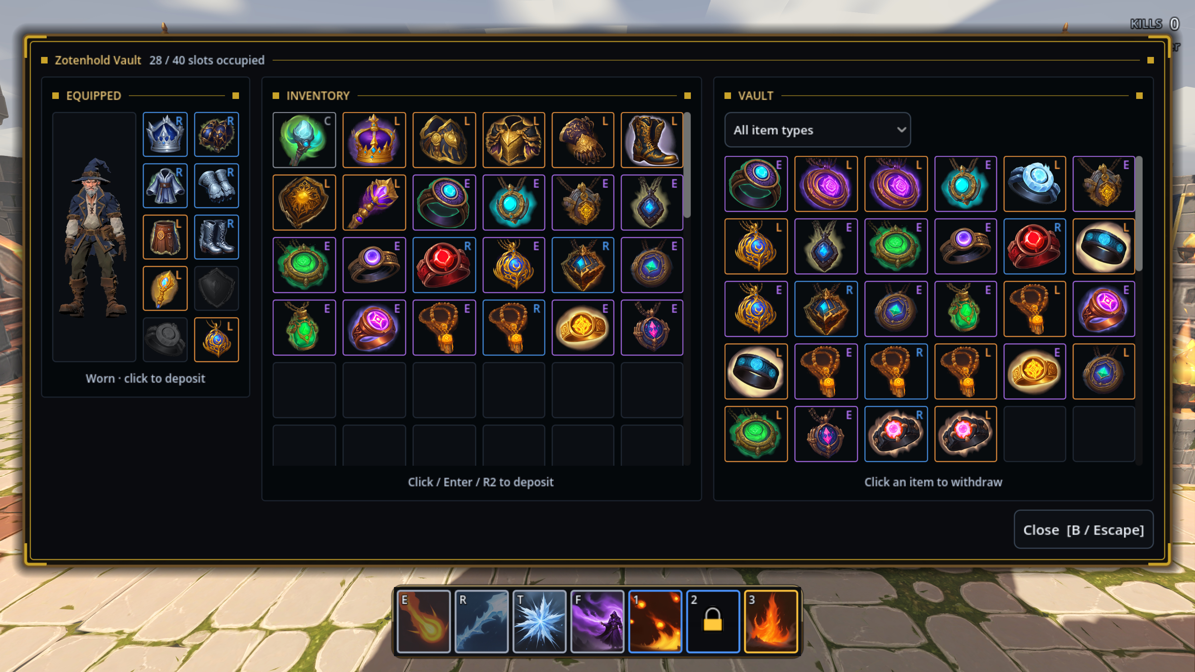 Updated in-game vault storage interface